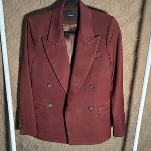 Joseph Double-Breasted Wine Blazer